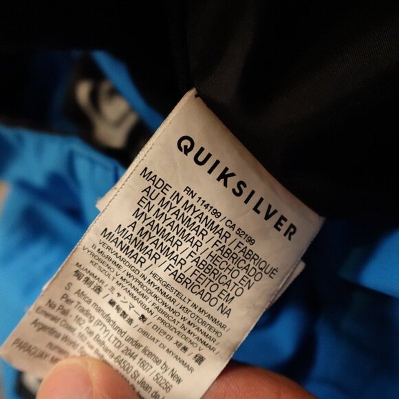 Quiksilver snow pants girl's 14 blue adjustable inner straps pre owned - Picture 4 of 15